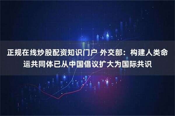 正规在线炒股配资知识门户 外交部：构建人类命运共同体已从中国倡议扩大为国际共识